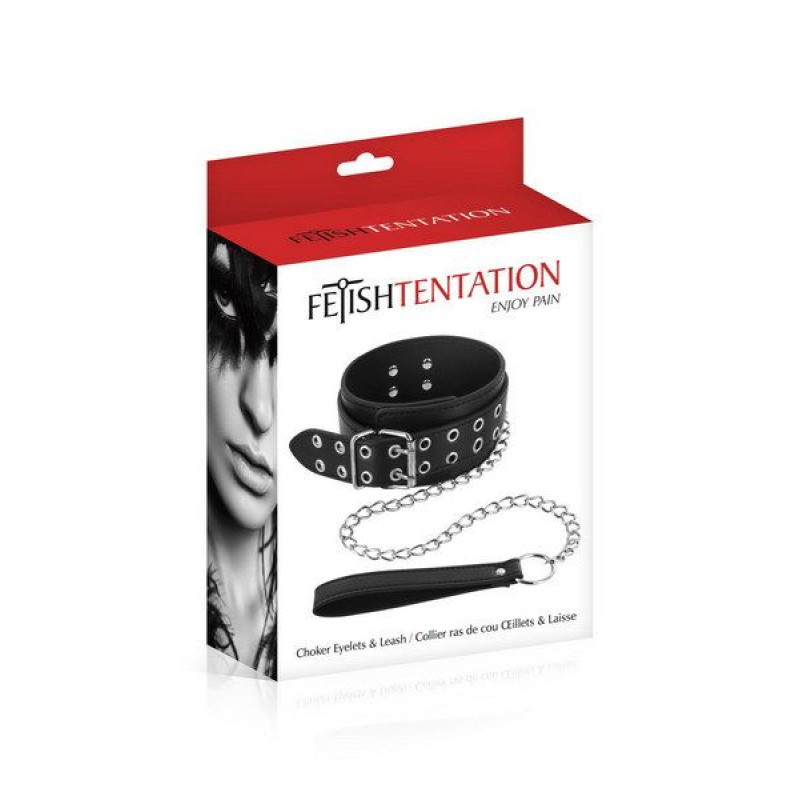 Нашийник з повідцем Fetish Tentation Eyalets and Leash Нашийник з повідцем Fetish Tentation Eyalets and Leash