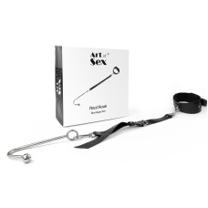 Анальний гак 1 із нашийником з натуральної шкіри Art of Sex - Anal hook, Чорний