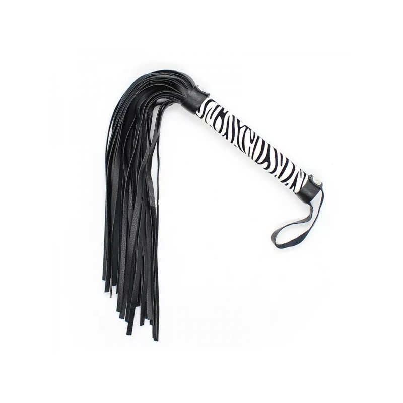 Флоггер DS Fetish Leopard flogger M black/white 40 см Флоггер DS Fetish Leopard flogger M black/white 40 см