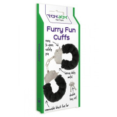 Наручники с мехом Toy Joy Furry fan cuffs Черные