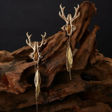 Зажимы для сосков в виде оленей Lockink Sevanda Stag Clamps, с подвесками, металлические, золотые