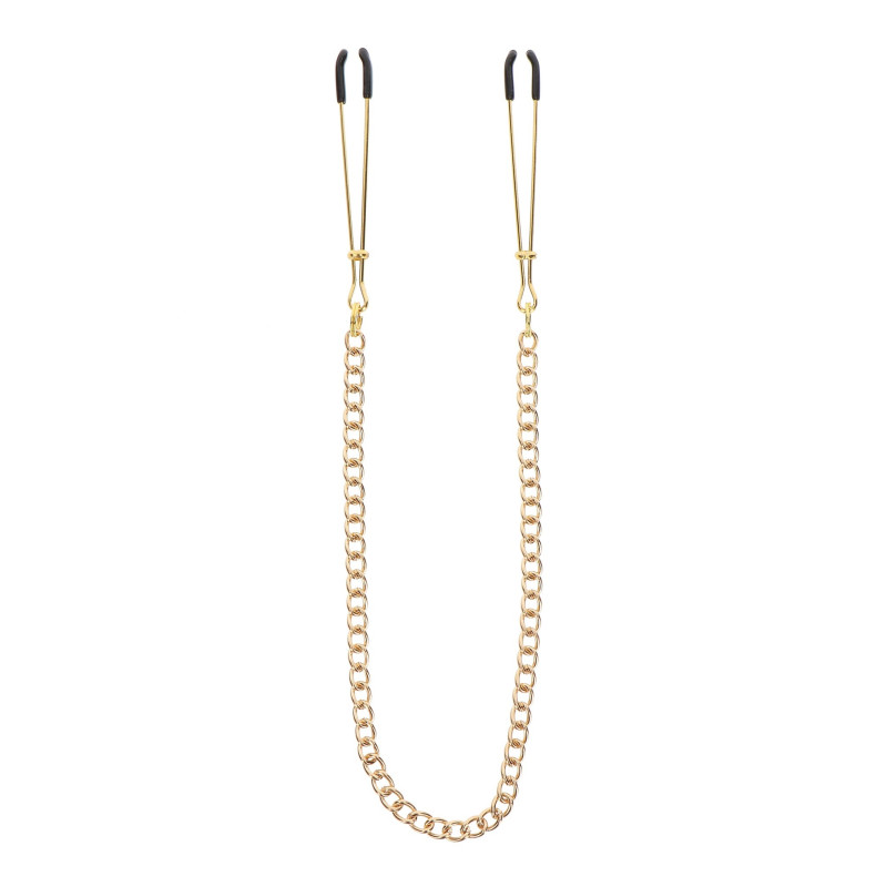 Зажимы на соски с цепочкой Taboom Tweezers With Chain, золотистые Зажимы на соски с цепочкой Taboom Tweezers With Chain, золотистые