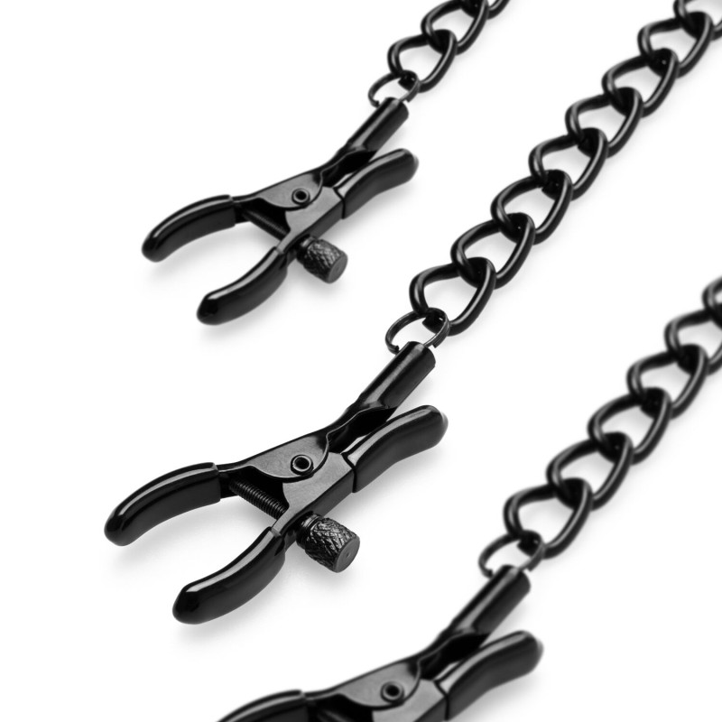 Зажимы для сосков и клитора Bedroom Fantasies: Nipple & Clitoral Clamps, черные Зажимы для сосков и клитора Bedroom Fantasies: Nipple & Clitoral Clamps, черные