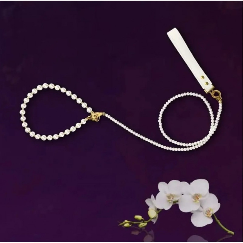 Нашийник з повідком Lockink, перлини Нашийник з повідком Lockink, перлини