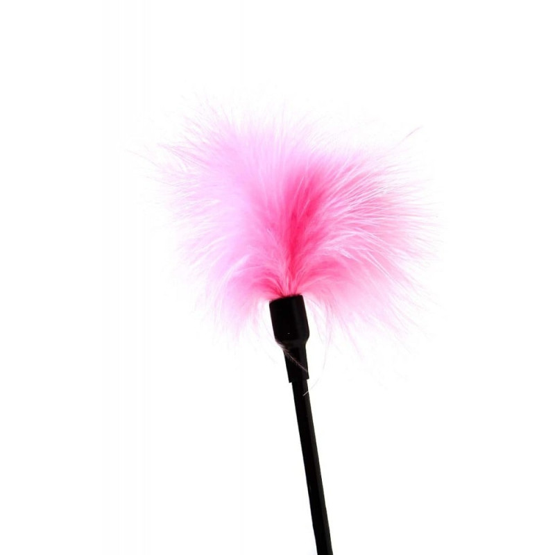 Тиклер из розовых перьев DS Fetish на длинной ручке 40см