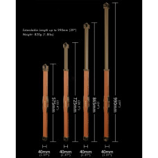 Розпірка для бондажу з поножами та нашийником Lockink, натуральна шкіра та метал, коричнева, 55-100