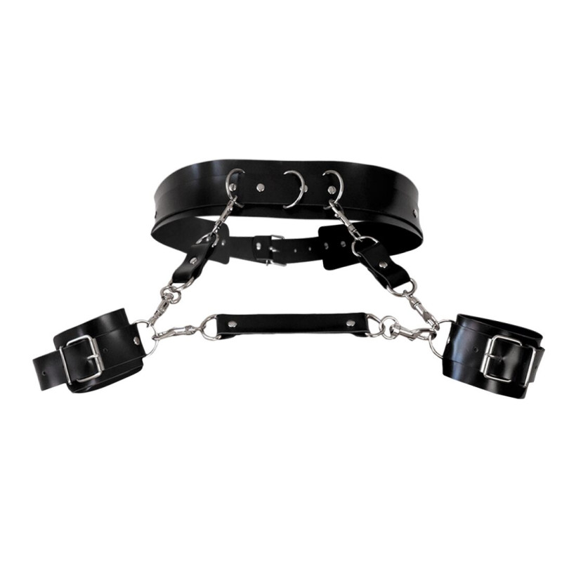 Кожаный пояс с наручниками Art of Sex – Kasta XS-M, черный Кожаный пояс с наручниками Art of Sex – Kasta XS-M, черный