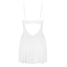 Пеньюар Obsessive Alissium chemise & thong, XL/2XL, мереживний ліф, стрінги в комплекті