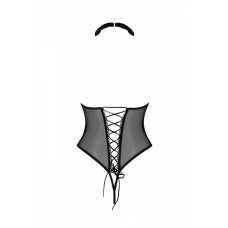 Еротичне боді Passion TRISHA BODY, L/XL, black, з відкритими чашками