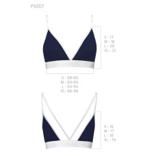 Спортивный топ с двойными бретелями Passion PS007 TOP S, navy blue