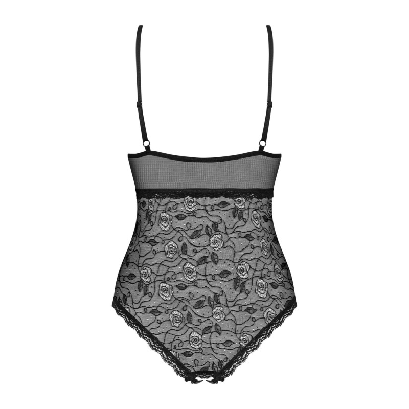 Кружевное боди с доступом Obsessive 818-TED-1 teddy XS/S, черное Кружевное боди с доступом Obsessive 818-TED-1 teddy XS/S, черное