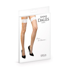 Чулки в крупную сетку Anne De Ales ERICA T4 Белые