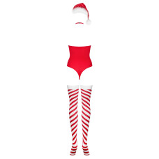 Боді Obsessive Kissmas teddy red L/XL