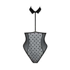 Еротичне боді Passion TRISHA BODY, L/XL, black, з відкритими чашками