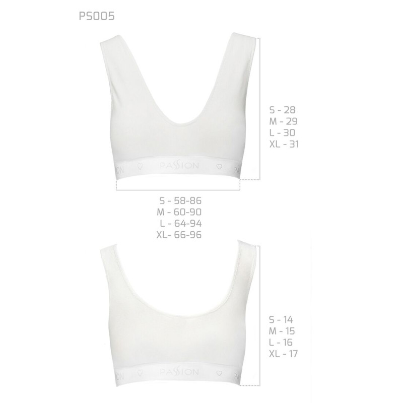 Спортивний топ з еластичної бавовни Passion PS005 TOP XL, white Спортивний топ з еластичної бавовни Passion PS005 TOP XL, white