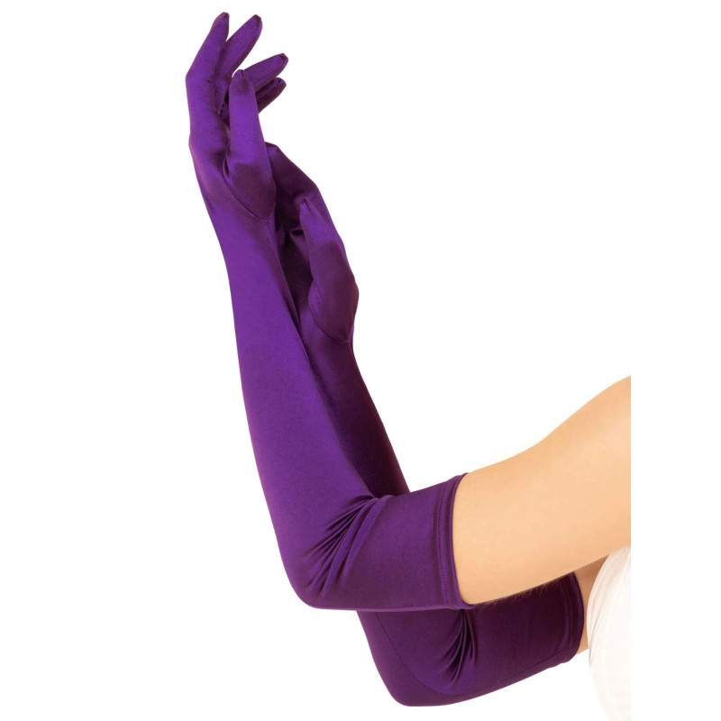 Довгі атласні рукавички Leg Avenue Extra Long Satin Gloves, One Size, фіолетові Довгі атласні рукавички Leg Avenue Extra Long Satin Gloves, One Size, фіолетові
