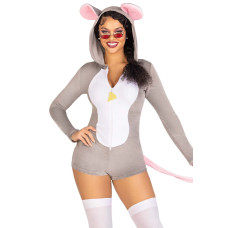Комбинезон-костюм мышки Leg Avenue Comfy Mouse S, с капюшоном