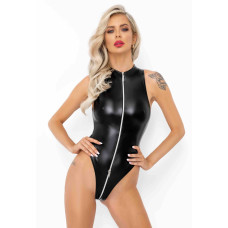 Боди с мокрым эффектом Noir Handmade F294 Powerwetlook bodysuit with front zipper, XXL