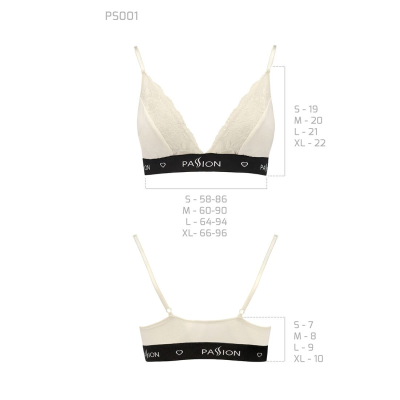 Эластичный топ с кружевом Passion PS001 TOP S, ecru Эластичный топ с кружевом Passion PS001 TOP S, ecru