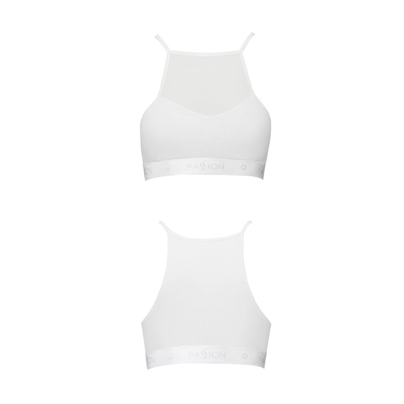 Спортивный топ с прозрачной вставкой Passion PS006 TOP M, white Спортивный топ с прозрачной вставкой Passion PS006 TOP M, white