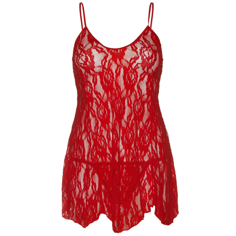 Сорочка беби-долл Leg Avenue Rose Lace Flair Chemise Red, Queen Size Сорочка беби-долл Leg Avenue Rose Lace Flair Chemise Red, Queen Size