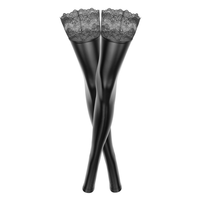 Панчохи з мокрим ефектом Noir Handmade F135 Powerwetlook stockings, XXL, без мисків Панчохи з мокрим ефектом Noir Handmade F135 Powerwetlook stockings, XXL, без мисків