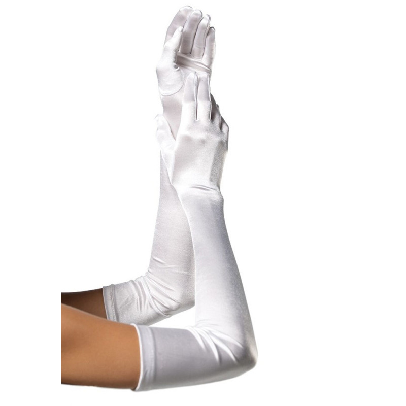 Довгі атласні рукавички Leg Avenue Extra Long Satin Gloves, One Size, білі Довгі атласні рукавички Leg Avenue Extra Long Satin Gloves, One Size, білі