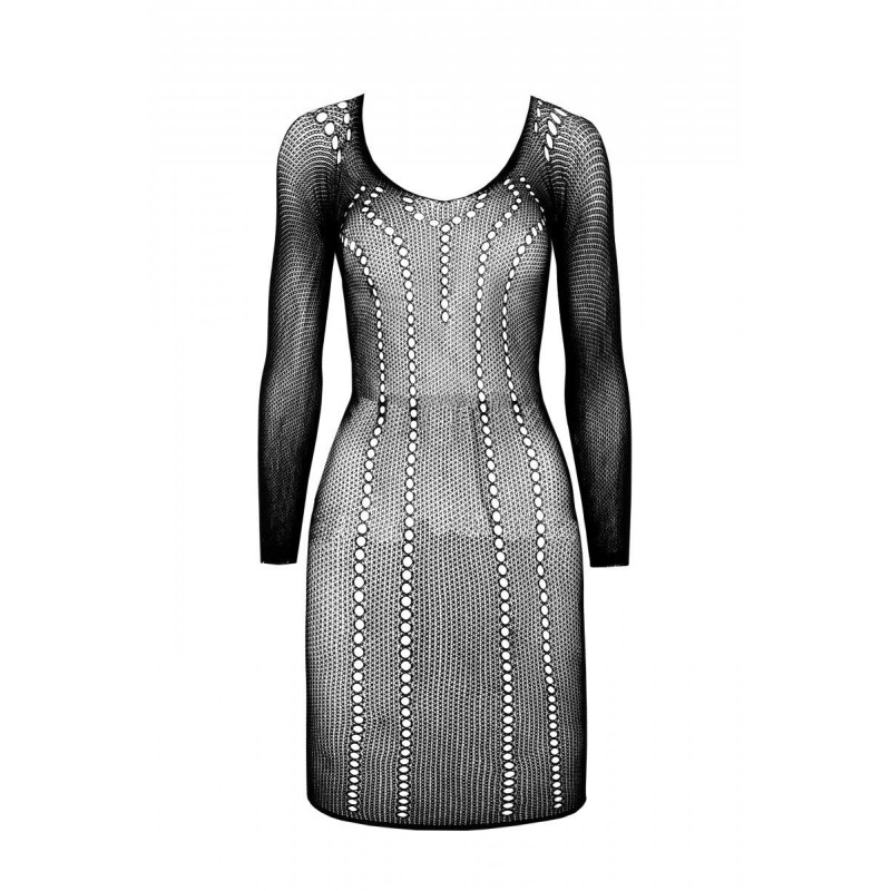 Напівпрозора мінісукня Passion BS101 One Size, black, рукави-мітенки Напівпрозора мінісукня Passion BS101 One Size, black, рукави-мітенки