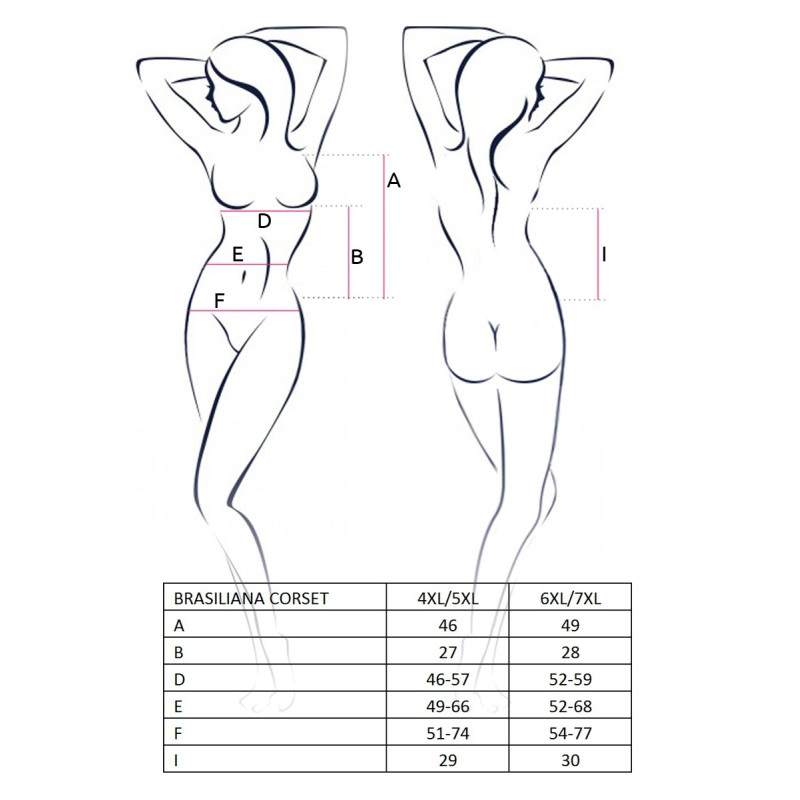 Сексуальний Корсет Passion BRASILIANA CORSET 6XL/7XL Чорний Сексуальний Корсет Passion BRASILIANA CORSET 6XL/7XL Чорний