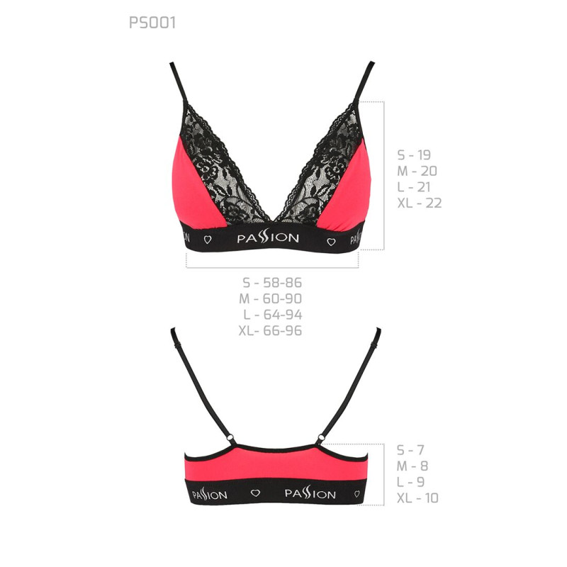 Эластичный топ с кружевом Passion PS001 TOP S, red-black Эластичный топ с кружевом Passion PS001 TOP S, red-black