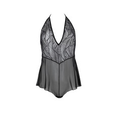 Боди Passion LEAFA BODY black, XXL/XXXL на завязках, мягкая чашка, низ в виде шортиков