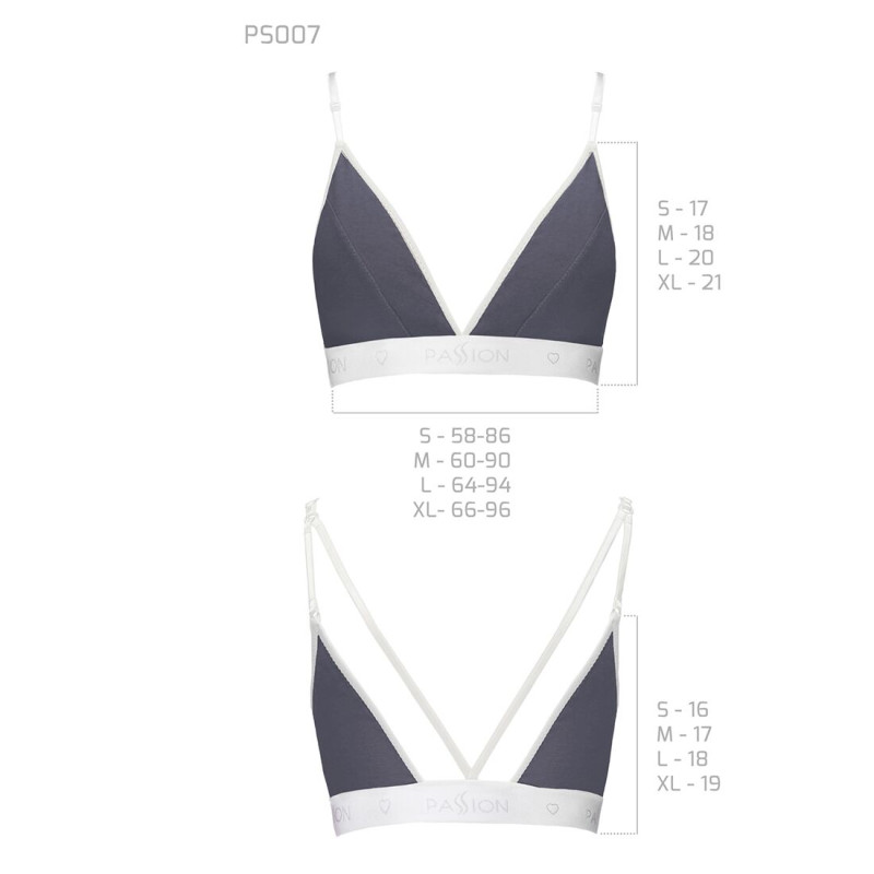 Спортивный топ с двойными бретелями Passion PS007 TOP L, dark grey Спортивный топ с двойными бретелями Passion PS007 TOP L, dark grey