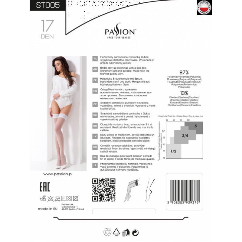 Панчохи ST005 5 bianco - Passion Панчохи ST005 5 bianco - Passion