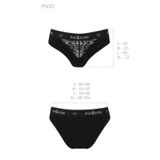 Трусики с широкой резинкой и кружевом Passion PS001 PANTIES S, black