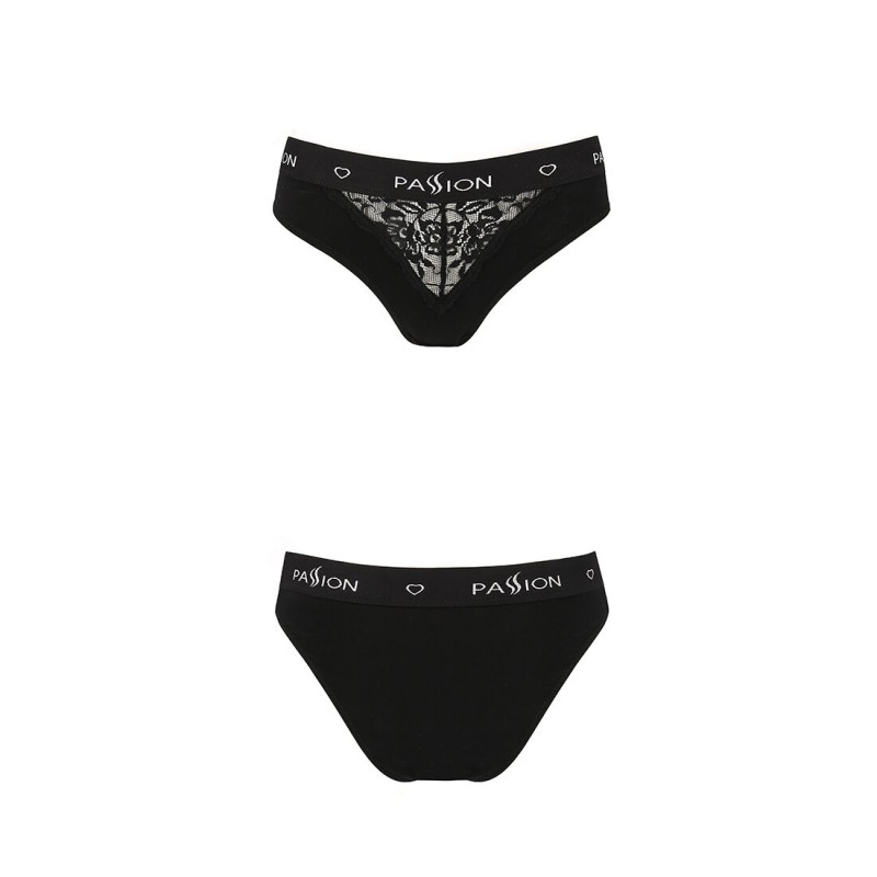 Трусики з широкою резинкою і мереживом Passion PS001 PANTIES S, black Трусики з широкою резинкою і мереживом Passion PS001 PANTIES S, black
