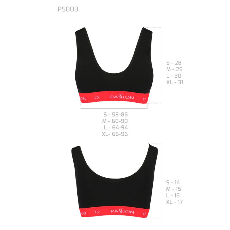 Спортивный топ на широких бретелях Passion PS003 TOP S, black Спортивный топ на широких бретелях Passion PS003 TOP S, black