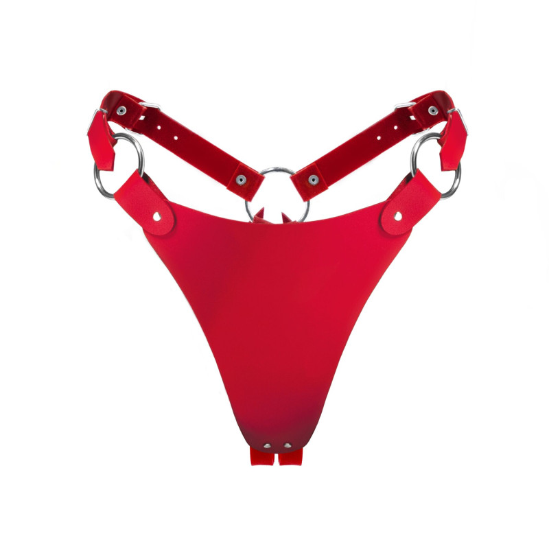 Трусики из натуральной кожи Feral Feelings - String Bikini Red Трусики из натуральной кожи Feral Feelings - String Bikini Red