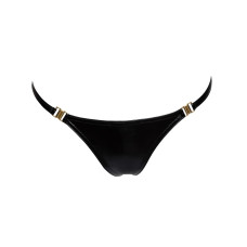 Трусики с мокрым эффектом Noir Handmade P008 Powerwetlook panty with gold clasp, XL, на застежках