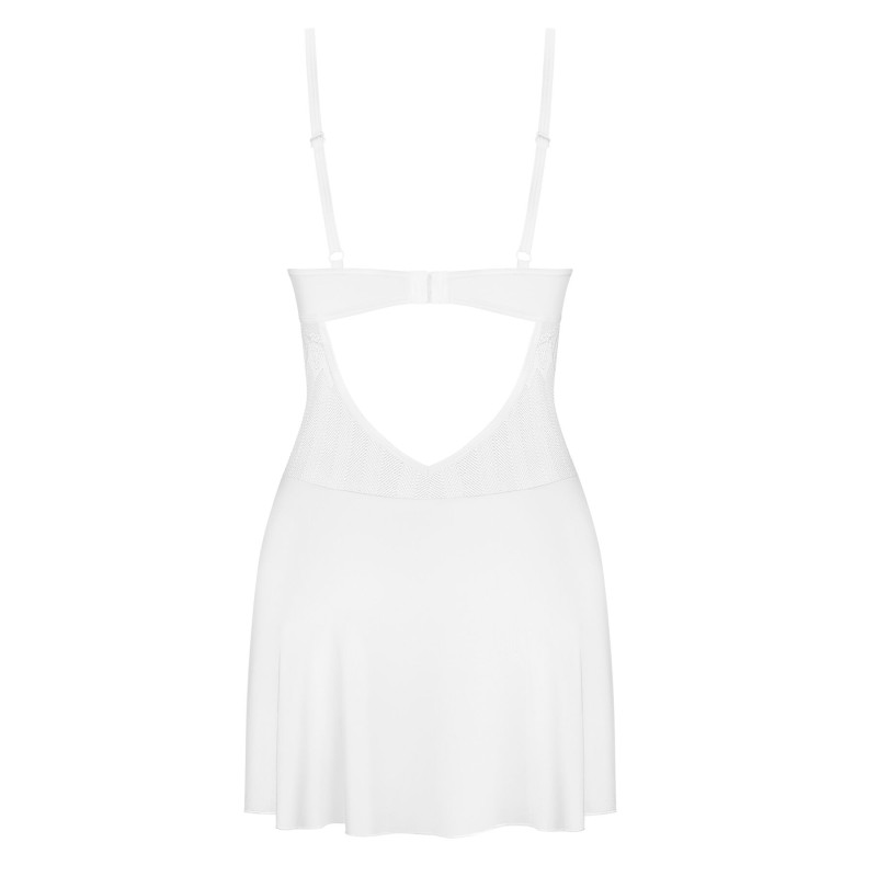 Пеньюар Obsessive Alissium chemise & thong, XS/S, мереживний ліф, стрінги в комплекті Пеньюар Obsessive Alissium chemise & thong, XS/S, мереживний ліф, стрінги в комплекті