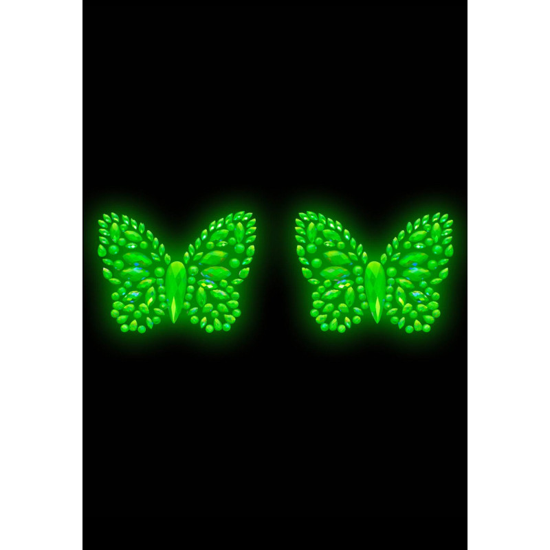Пэстис-бабочки из кристаллов Leg Avenue Chrysallis nipple sticker, наклейки, светятся в темноте Пэстис-бабочки из кристаллов Leg Avenue Chrysallis nipple sticker, наклейки, светятся в темноте