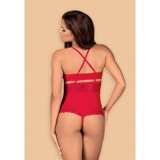 Боди открытое Obsessive 838-TED-3 Красное L/XL