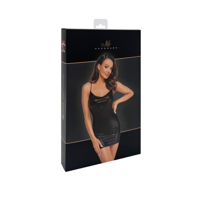Платье Noir Handmade F307 Mirage, M, black, мини, под латекс, открытая спина, декор из стразов Платье Noir Handmade F307 Mirage, M, black, мини, под латекс, открытая спина, декор из стразов