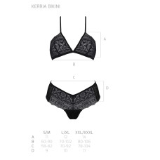 Комплект Passion KERRIA BIKINI black, L/XL, бралет і трусики-бікіні