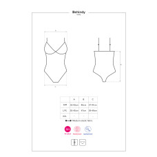 Боди Obsessive Behindy Черный L/XL