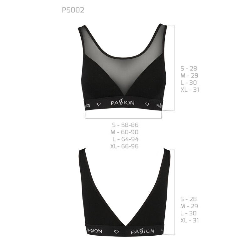Топ с прозрачной вставкой Passion PS002 TOP M, black Топ с прозрачной вставкой Passion PS002 TOP M, black