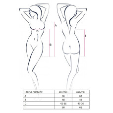 Еротична сорочка великого розміру Passion LARISA CHEMISE 6XL/7XL Чорна