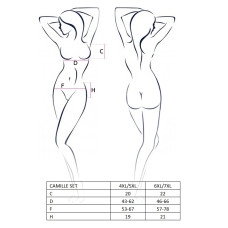 Жіночий сексуальний комплект Passion CAMILLE SET 4XL/5XL Чорний