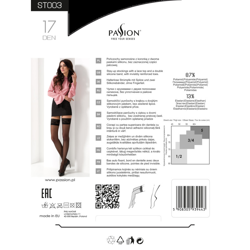 Тонкі панчохи Passion ST003 3/4 Чорні