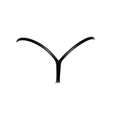 Трусики з мокрим ефектом Noir Handmade P008 Powerwetlook panty with gold clasp, L, на застібках