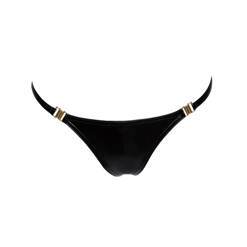 Трусики з мокрим ефектом Noir Handmade P008 Powerwetlook panty with gold clasp, XXL, на застібках Трусики з мокрим ефектом Noir Handmade P008 Powerwetlook panty with gold clasp, XXL, на застібках